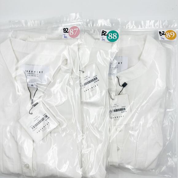 The Shirt Sleeveless Scarlett Cotton Top White Button Front Eyelet TS23J8003W XS - Picture 8 of 8